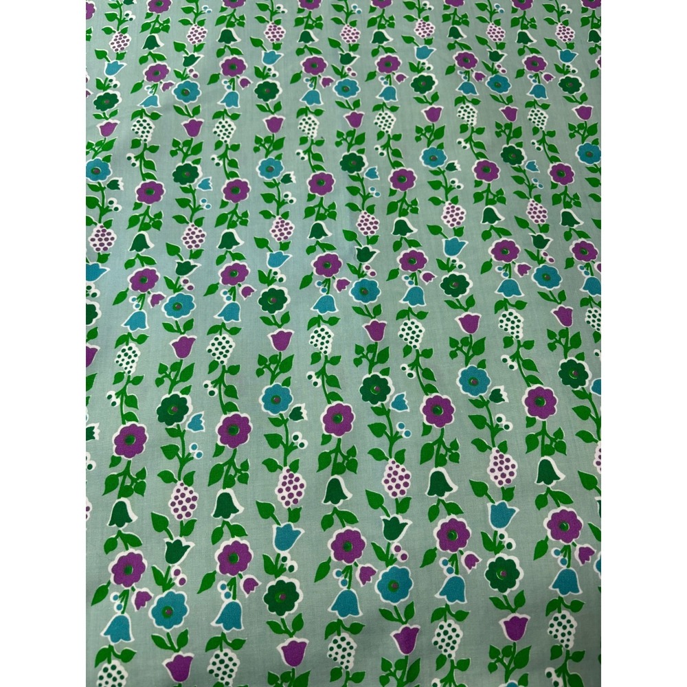 ✨ GORGEOUS GROOVY FLOWER VTG COTTON FABRIC - Burlington 2.7 yards 100"x45" 1971 - Picture 2 of 4